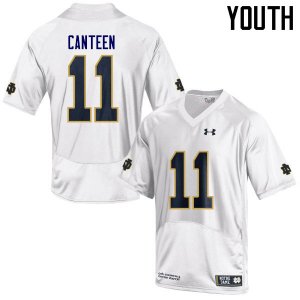 Notre Dame Fighting Irish Youth Freddy Canteen #11 White Under Armour Authentic Stitched College NCAA Football Jersey ZAS3199DF
